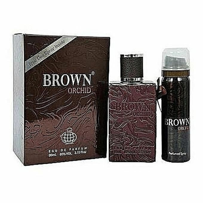 Fragrance World Brown Orchid Perfume Spray 80ML + Spray Deodorant