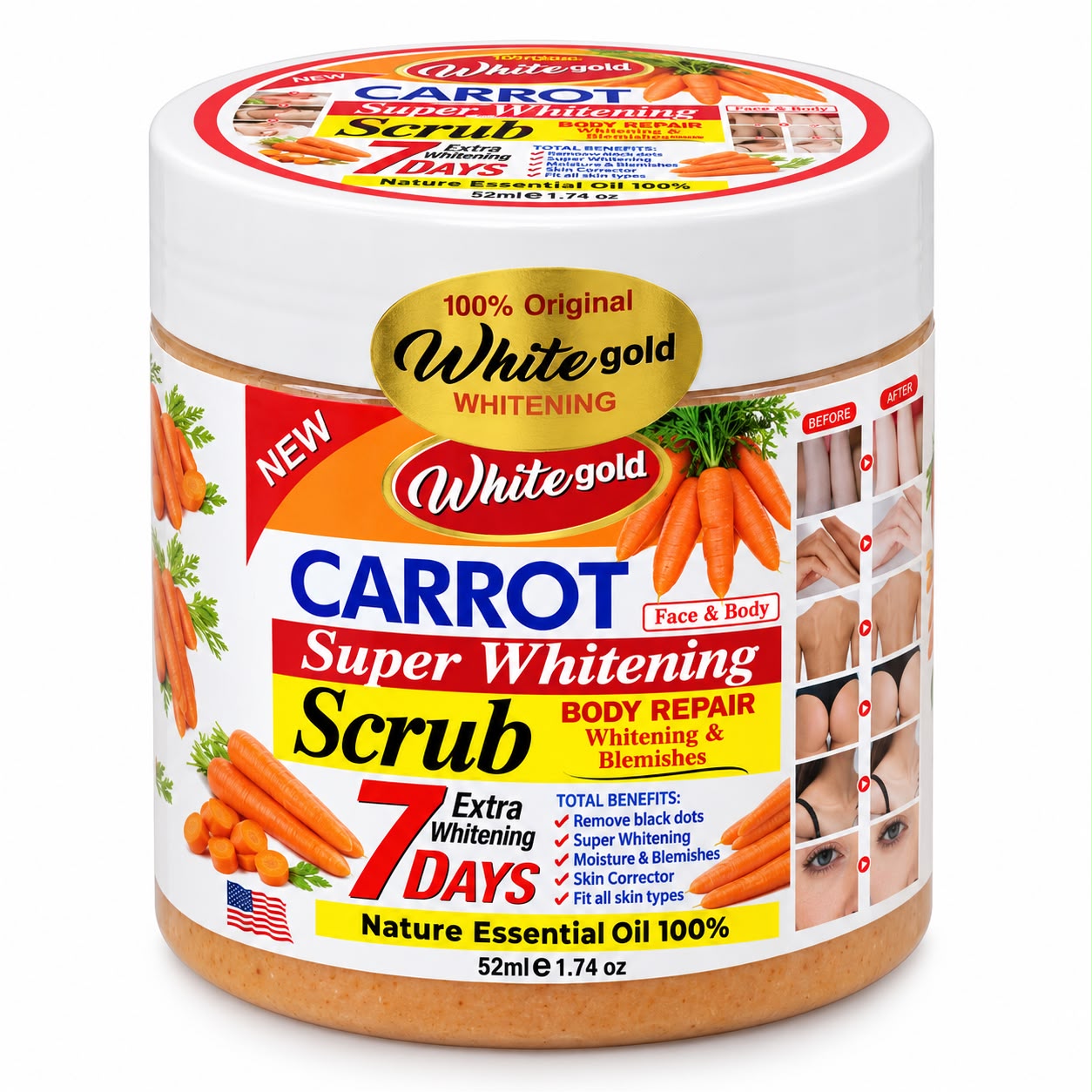 White Gold Carrot Super Whitening Scrub 521ML