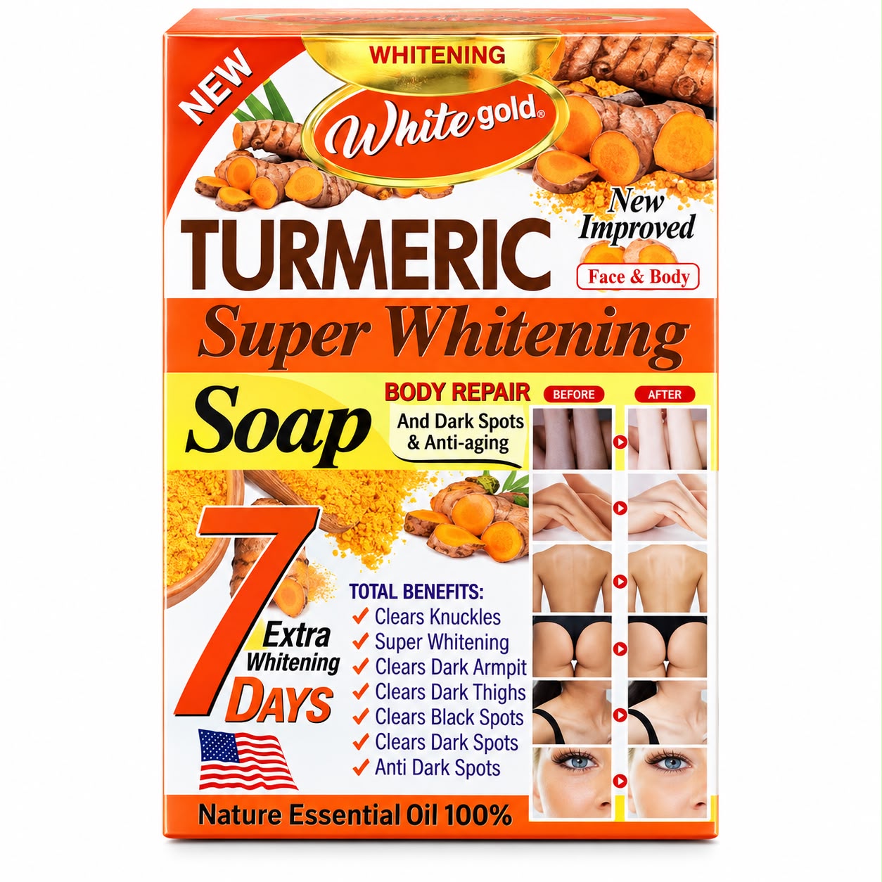White Gold Turmeric Whitening Dry Soap 135g