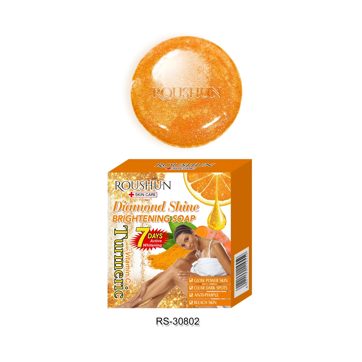 Roushun Diamond Shine Tumeric Dry Soap 110g