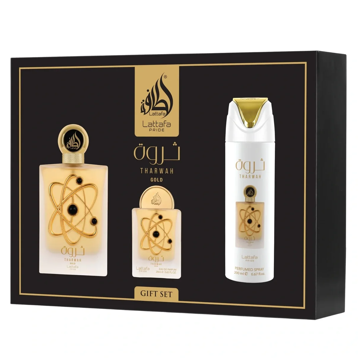 Lattafa Pride Tharwah Gold 3pc Gift Set